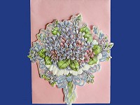 Embossed Violet Bouquet Card (CW-CE37)